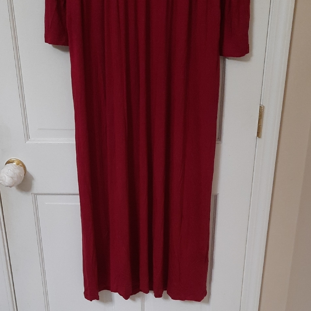 Chic Long Sleeve Red OUGES Maternity Maxi Dress S… - image 6